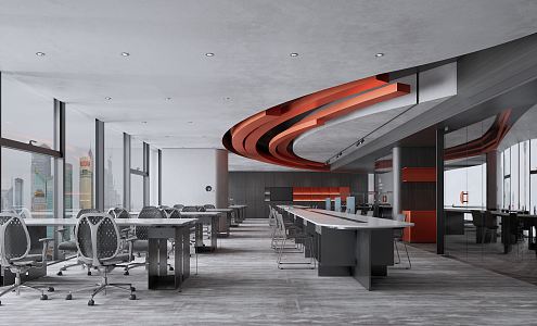 Industrial LOFT Public office area Large office space 3d model