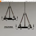 Poliform Black Chandeliers With Modern Chain Design And Candle Style Lights
