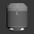 Modern White Cylindrical Rice Cooker With Smooth Surface Lid And Locking Latch Design