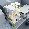 Modern Detached Villa With Large Glass Walls Greenery And Parking Space