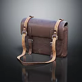 Vintage Brown Leather Bag With Adjustable Straps Metal Buckles And Classic Design