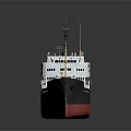 Highly Detailed Cargo Ship Model With Black Red Green Hull