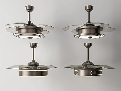 Modern Air Conditioner Fan With Ceiling Mounted Design And Metallic Finish 3d model