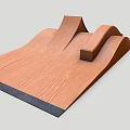 Variety of Wooden Skateboard Ramps Rails and Platforms for Skate Park