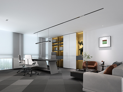 Modern Office General Manager Room 3d model