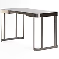 Sleek Modern Desk For Home Office With Metal Frame And Wooden Top