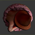 Baby Sleeping in Orange Ice Cream Cone With Red Scoop and Pink Rim