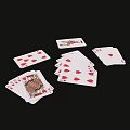 Card Games Entertainment With Spread Playing Cards And Red Hearts Suits For Leisure Activity