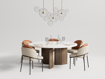 Modern Dining Table and Chair Combination Dining Table and Chair model