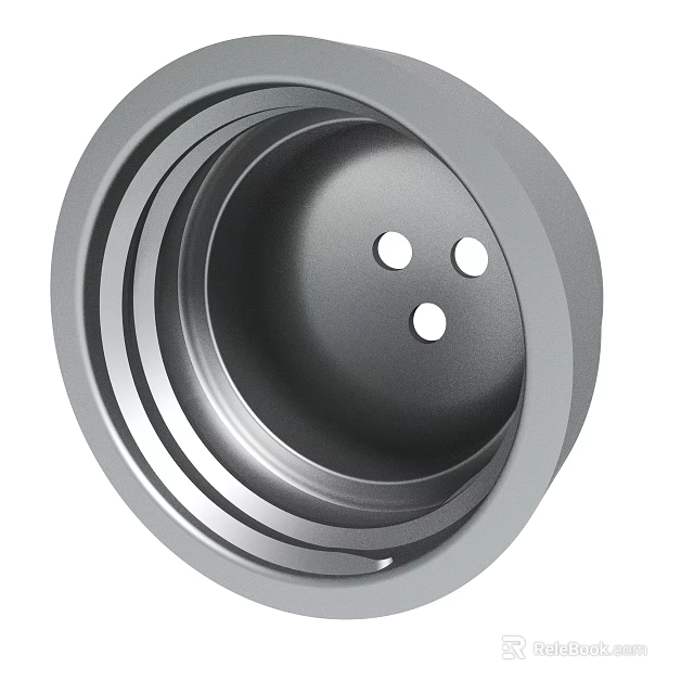 Durable Metal Round Mechanical Component With Three Holes in Center 3d model 