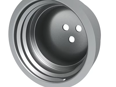 Durable Metal Round Mechanical Component With Three Holes in Center 3d model