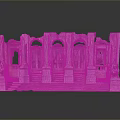 Detailed Classical Architectural Model Featuring Marble Columns Arches Steps And Statues