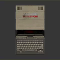 Vintage Portable Laptop With Retro Design Classic Keyboard And Red Screen Graphics