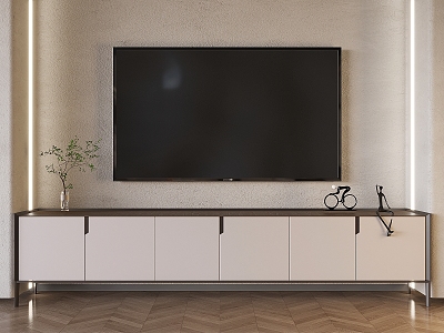 Modern TV Cabinet Floor Cabinet Solid Wood TV Cabinet model