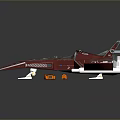 Sci Fi Red Aircraft Design With Detailed Wings And Orange Containers 3d model