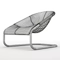 Modern Brown Leather Leisure Chair With Metal Frame And Ergonomic Design