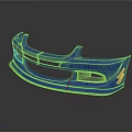Blue Car Front Bumper With Stylish Design And Aerodynamic Features