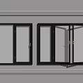 Black Glass Folding Doors With Open And Closed Positions On White Wall