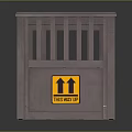 Gray Decorative Ornament Set With Railing Structure And STOP CAUTION This Side Up Labels