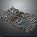 Modern Residential Building Complex With Multiple Units Swimming Pool Courtyards And Roof Structures
