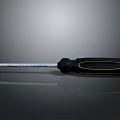 Ergonomic Professional Screwdriver With Black Handle Yellow Accents And Metal Shaft