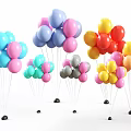 Colorful Balloons Bouquet With Mixed Bright Colors For Party Decoration