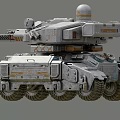 Futuristic Military Tank With Heavy Armor Tracks Cannon Detailed Structure And Metallic Surface