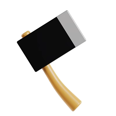 Sturdy Hammer Tool With Black Head Silver Top And Wooden Handle Design 3d model