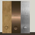 Elegant Wall Panels Featuring Antique Brass Rose Gold Brushed Silver Brushed Stainless Steel Round Knobs 3d model