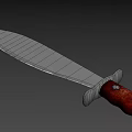 Tactical Combat Weapon Knife with Sharp Silver Blade and Red Wooden Handle