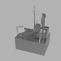 Modern Industrial Equipment With Control Panel Mechanical Arm And Metal Platform 3d model
