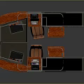 Modern Reception Desk Design With Orange Accents Computer Monitor And Extended Workstation