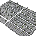 Stone Stepping Path Design With Arranged Slabs And Green Plants In Landscape