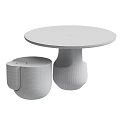 Modern Black Coffee Table With Unique Base Design And Marble Accent Cup 3d model