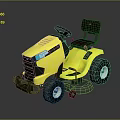 Electric Yellow Ride On Lawn Mower With Steering Wheel Seat And Large Wheels