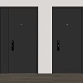 Modern Black Security Doors with Sleek Design and Secure Lock Systems 3d model