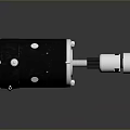 Industrial Black Cylindrical Electric Motor Featuring Silver End Cap And Metal Shaft