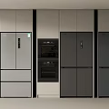 Modern Kitchen Built in Refrigerators and Freezers with Sleek Design Multiple Units and Neutral Tones