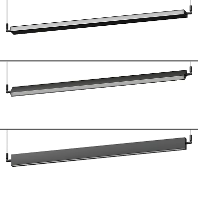 Modern Long Chandelier Design In Black And Gray For Interior Lighting Decoration 3d model