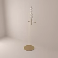 Modern Floor Lamp With Golden Stand And White Spherical Bulbs In Minimalist Design