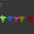 Chicken hen five-haired chicken 3d model