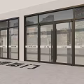 Commercial Glass Double Doors With Metal Frames For Storefront Entrance