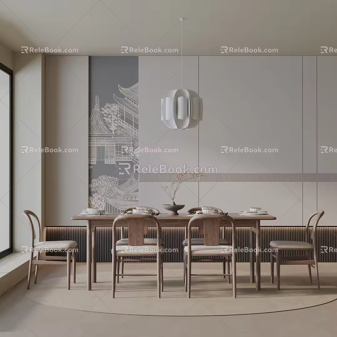 Modern table combination 3d model