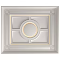 Elegant White Ceiling With Decorative Moldings Circular Center Square Frame And Light Trim 3d model