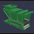 Green Industrial Processing Equipment with Conveyor Belt and Feeding Hopper System