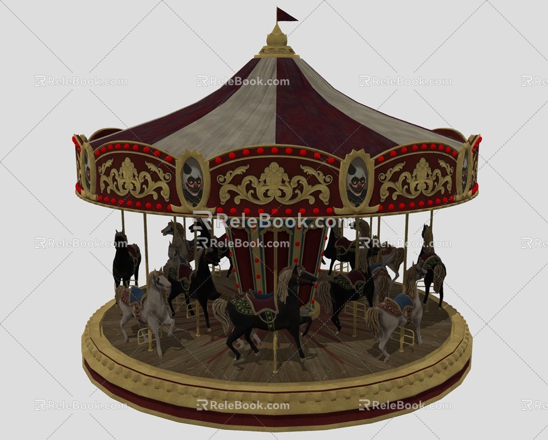 Carousel Playground Trojan 3d model