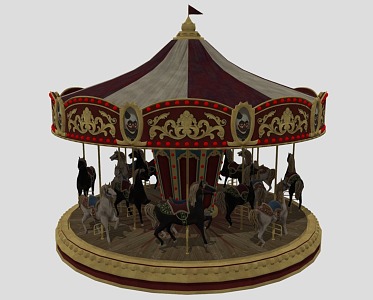 Carousel Playground Trojan 3d model