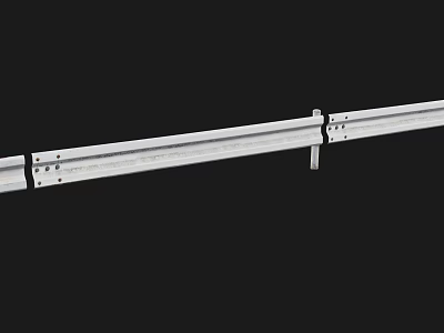 Silver Metal Fence Panel With Bolted Connections And Smooth Surface 3d model