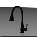 Modern Black Faucet with Curved Gooseneck Spout and Single Handle Design