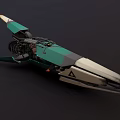 Futuristic Green And White Streamlined Spaceship With Advanced Mechanical Details For Cosmic Travel